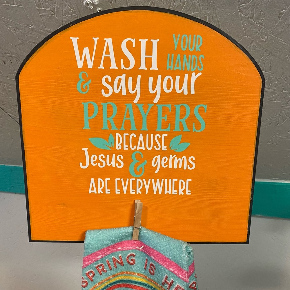 Handmade wooden sign